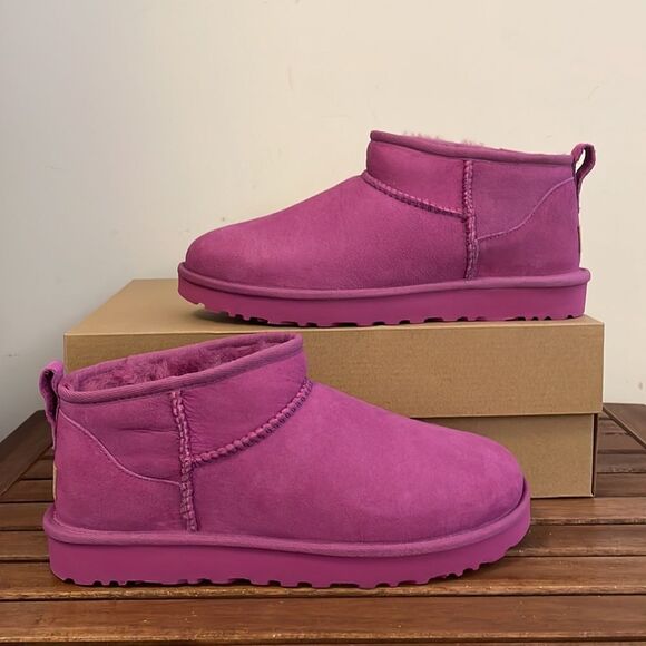 UGG Classic Ultra Mini Booties Mangosteen USA Women Size 10/UK 8/EU 41 - Picture 4 of 15